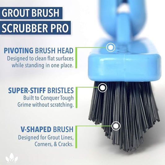EVERSPROUT Grout Cleaning Brush Scrubber, Stiff V-Shaped Scrub Bristles Built - Image 2