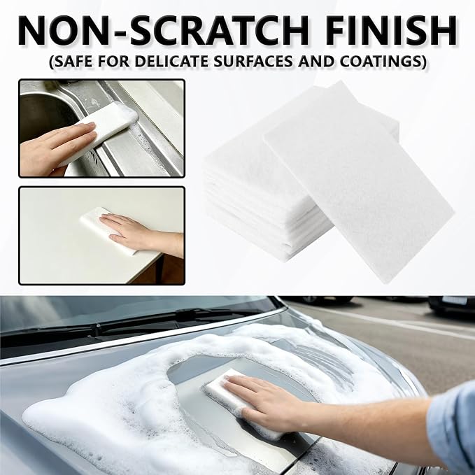 12PCS White Non Woven Pads & Non Scratch Scrubbing Pads 4x6 Inch Light Duty - Image 3
