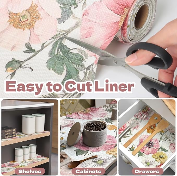 Shelf Liner for Kitchen Cabinets Non-Adhesive, Cabinet Liner for Shelves Non - Image 4