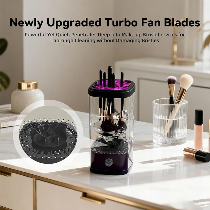 3 IN 1 Electric Makeup Brush Cleaner Machine, Portable Automatic USB Cosmetic - Image 6