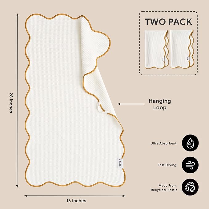 RECYCO Waffle Kitchen Towel Set of 2 - Image 6