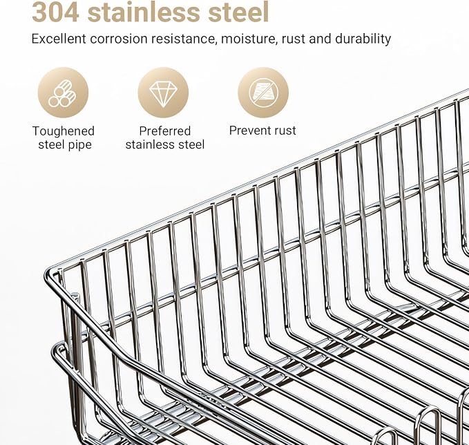 304 Stainless Steel Over Sink Counter Top Perfect Dish Drainer, Extendable - Image 2