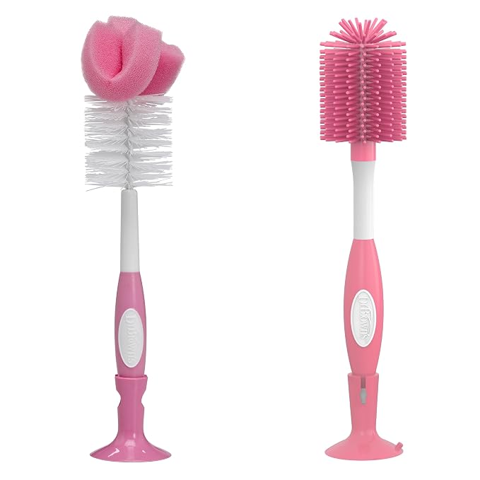 Dr. Brown's Reusable Sponge Baby Bottle Cleaning Brush + Soft Touch Bottle Brush - Image 3