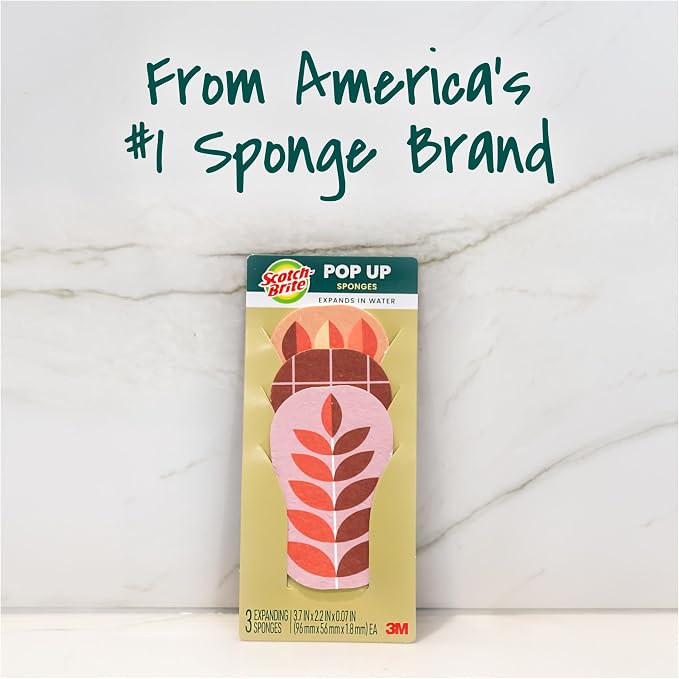 Scotch-Brite Harvest Pop Up Kitchen Sponges, Unique Compressed Kitchen Sponge - Image 10