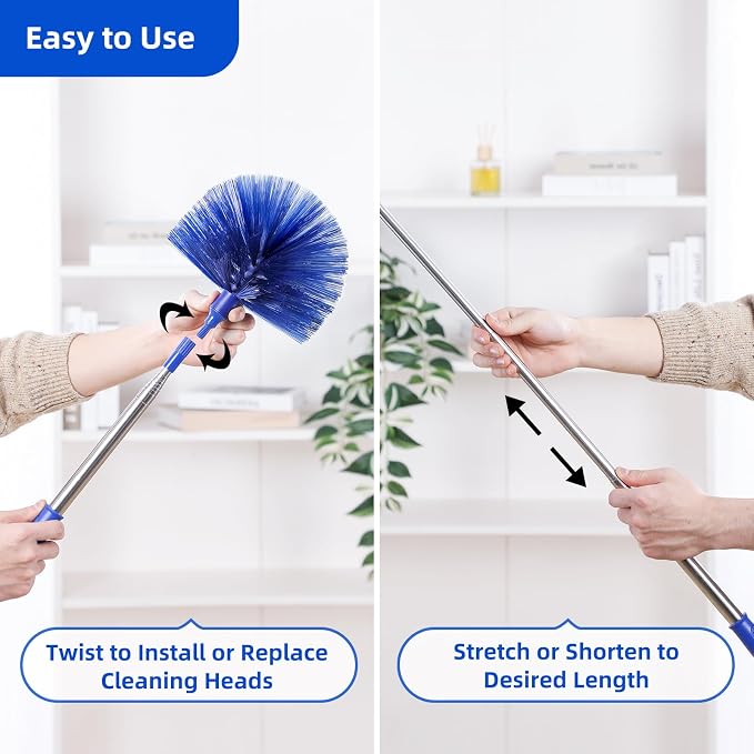Microfiber Duster for High Ceiling Fan Blades, Cobweb - Image 7