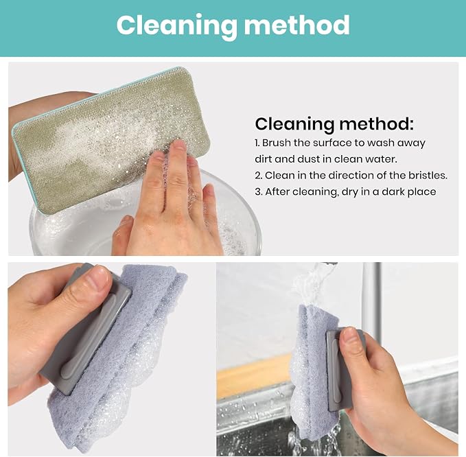 Window Screen Cleaner & Track Cleaning Kit – Mesh Screen Cleaning Brush + 3 - Image 7