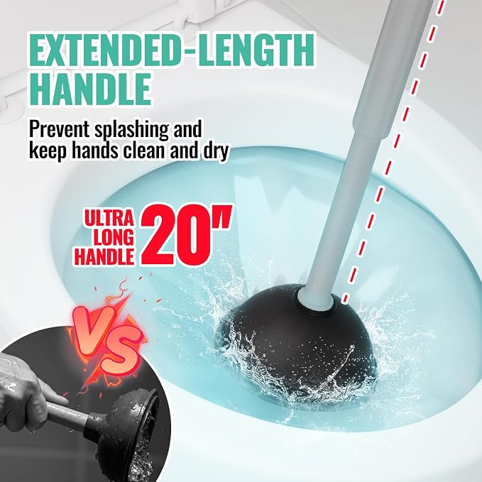2PACK 4 in 1 Toilet Brush and Plunger Set - Image 2