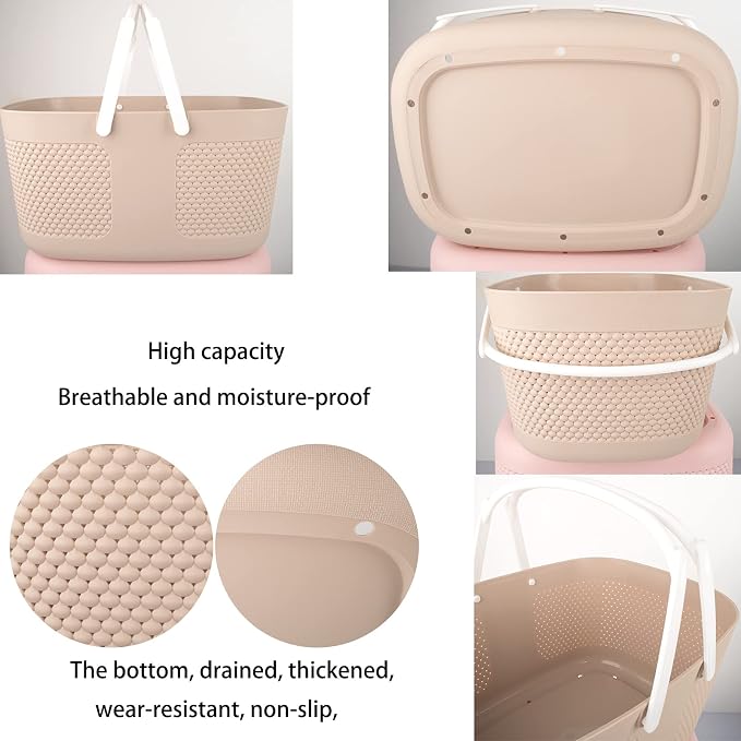 Shower Caddy Basket, Portable Large Capacity Thickened Plastic Organizer - Image 3