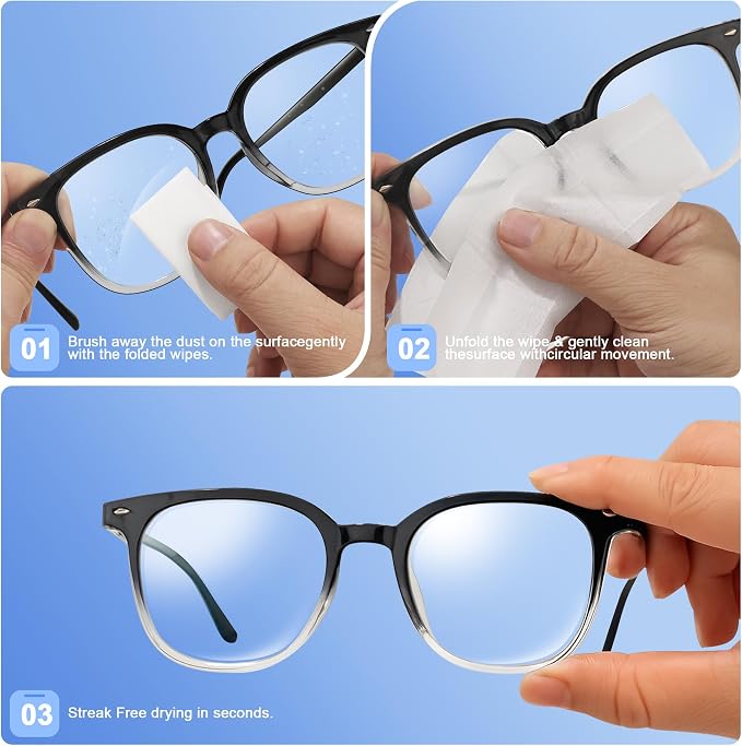 200 Count Lens Wipes for Eyeglasses, Eyeglass Cleaner Wipes for Cameras - Image 6