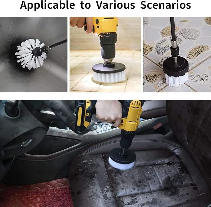 8 Pcs Drill Brush Attachment Set, Power Cleaning Scrub Brush Kit - Image 6
