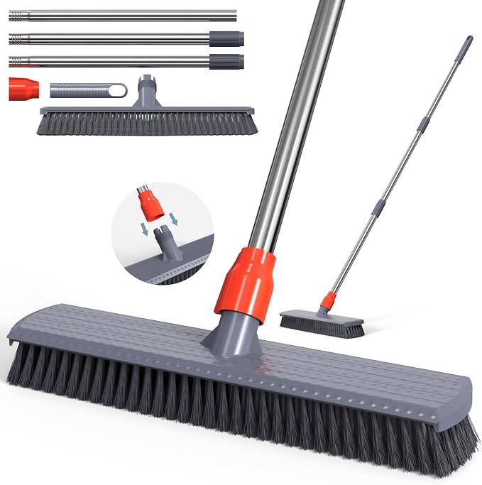 Push Broom, Tub Floor Tile Broom Brush, Lightweight Design by AILUROPODA