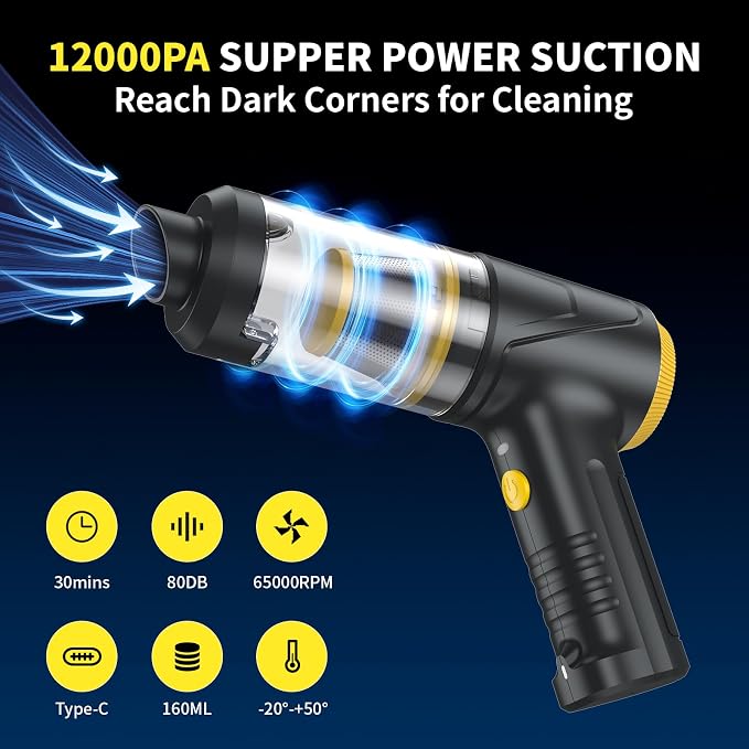 Cordless Handheld Vacuum & Air Duster - Image 4