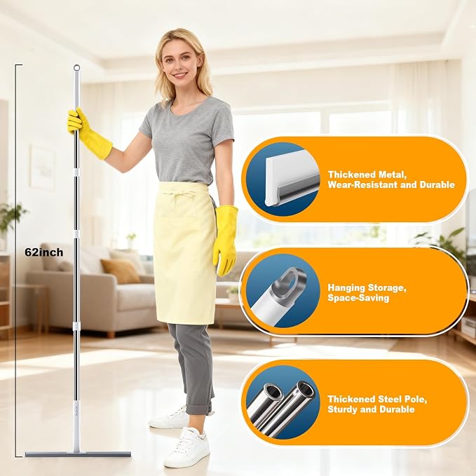 JOYBOS Rubber Floor Squeegee for Smooth Surface Concrete Floor, Tile Floor - Image 2