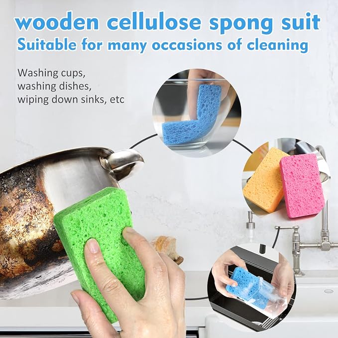 12 - Pack Non-Scratch Scrub Sponges - Sponges - Image 2