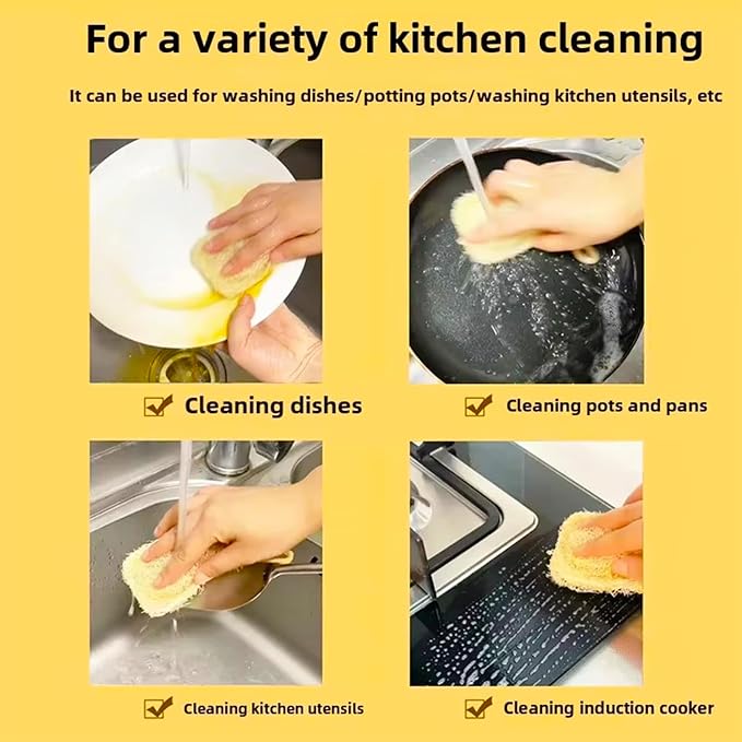 8 Pcs Natural Loofah Dishwashing Sponge Loofah Dish Towel Sponges - Image 5