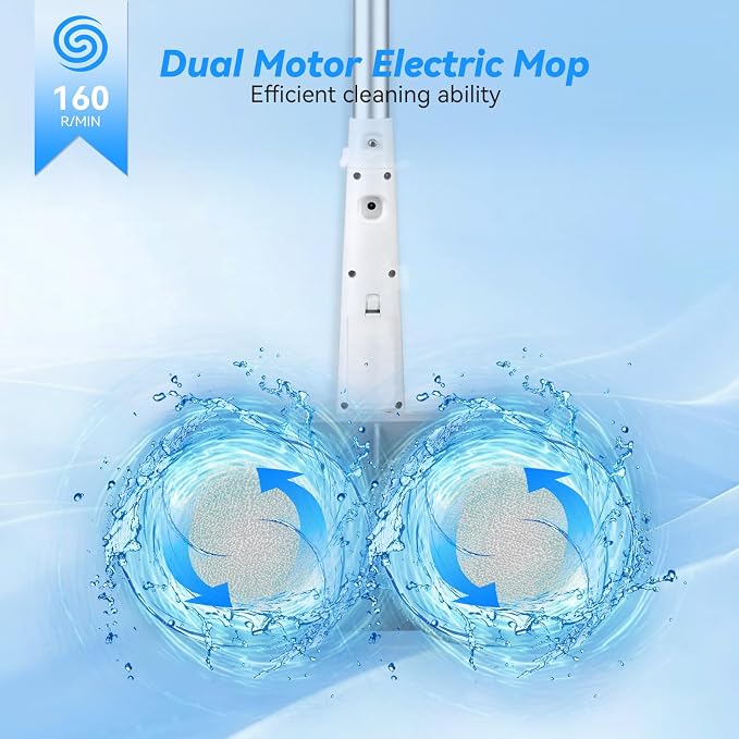 Cordless Electric Mop, Dual Motor Powerful Spin Mop 2600 mAh, Floor Polisher - Image 4