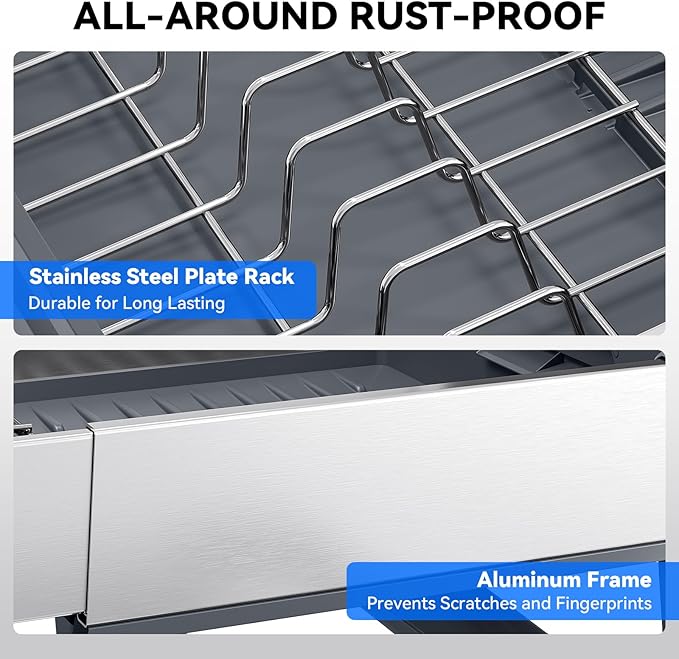 Expandable Dish Drying Rack, Stainless Steel Dish Rack - Image 6