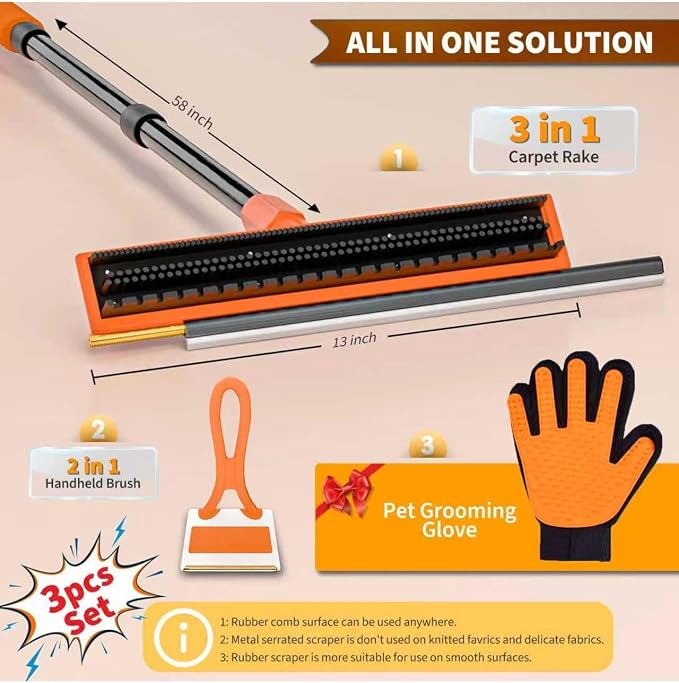 Carpet Rake for Pet Hair Removal - Image 2