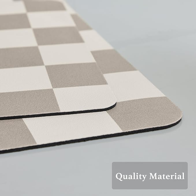 Checkered Dish Drying Mat for Kitchen Counter, Coffee Bar Station Accessories - Image 6
