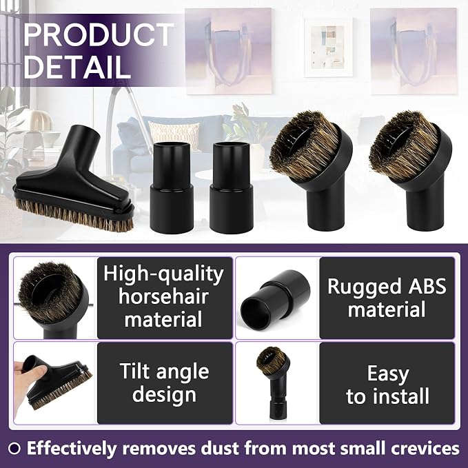 5PCS Horse Hair Brush Vacuum Attachment Set - Image 5