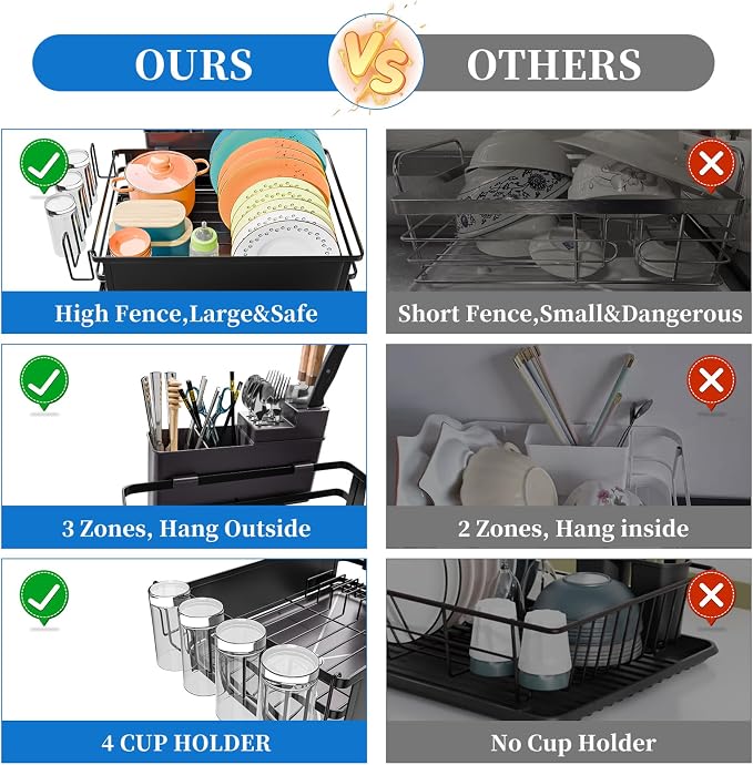 Simple Trending Dish Rack, Steel Dish Drying Rack - Image 5
