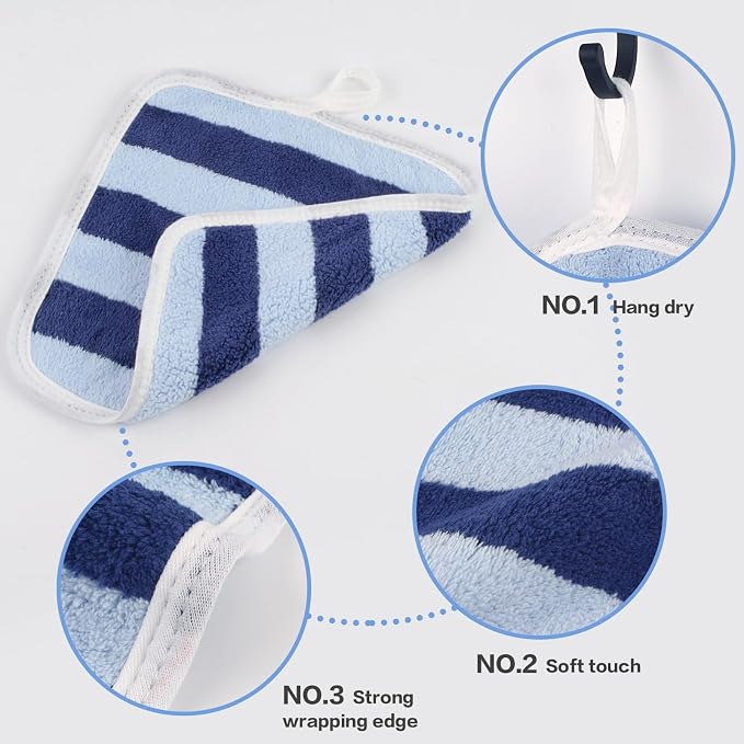 SINLAND Microfiber Facial Cloths Fast Drying Washcloth 8inch x 8inch Absorbent - Image 3