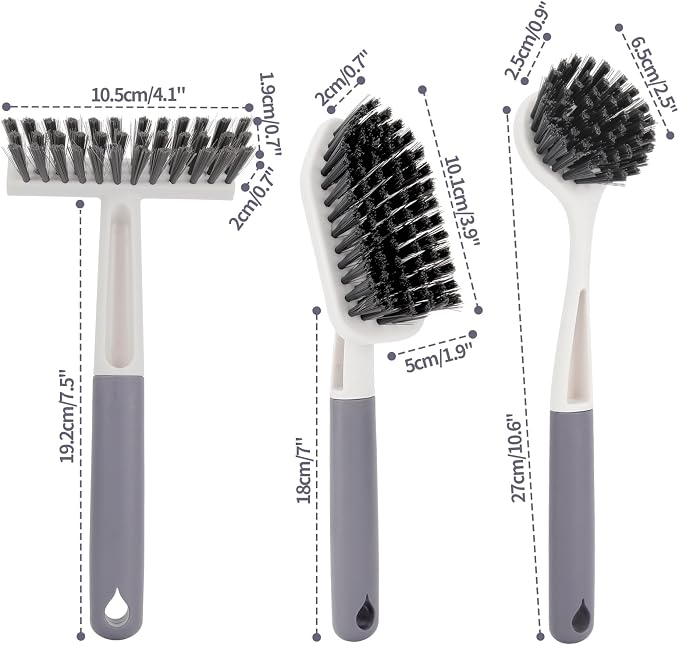 Xicennego 3 Pack Kitchen Cleaning Brush Set, 1 Pot and Dish Cleaning Brush - Image 6