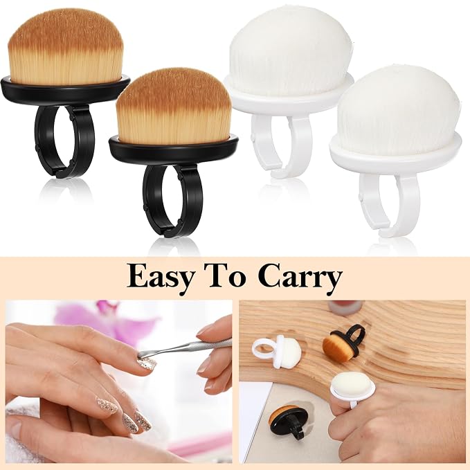 4 Pcs Dust Brush for Nails, Nail Brush Duster Soft Nail Brushes Portable Nails - Image 6