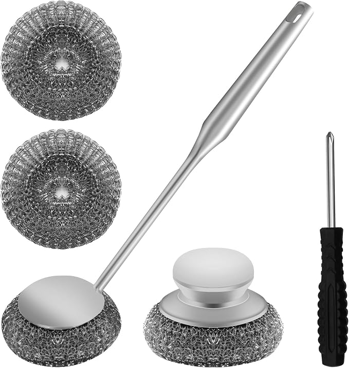 2Pcs Stainless Steel Wool Scrubber Sets, Dish Scrubber by HINGTAI