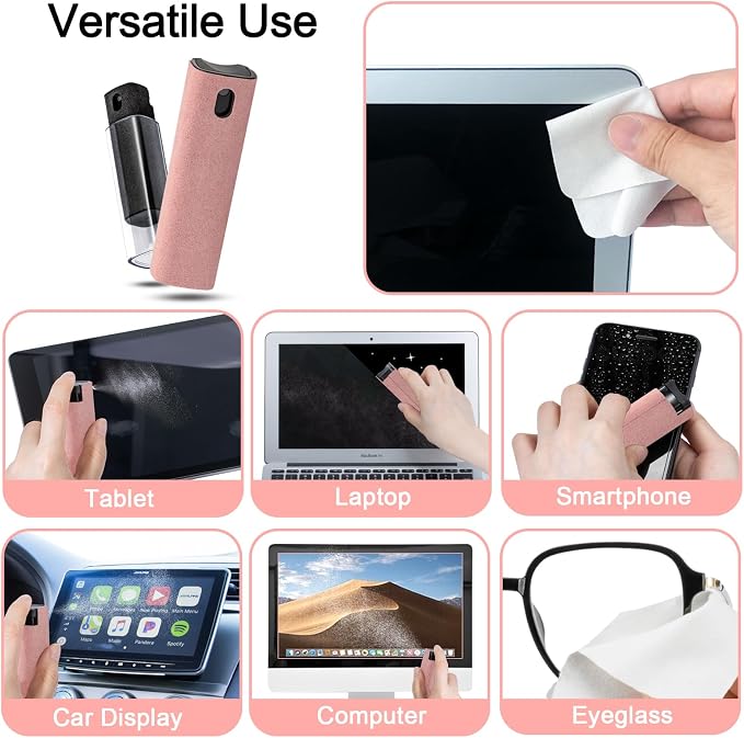 2Pcs Screen Cleaner Spray and Wipe - Image 5