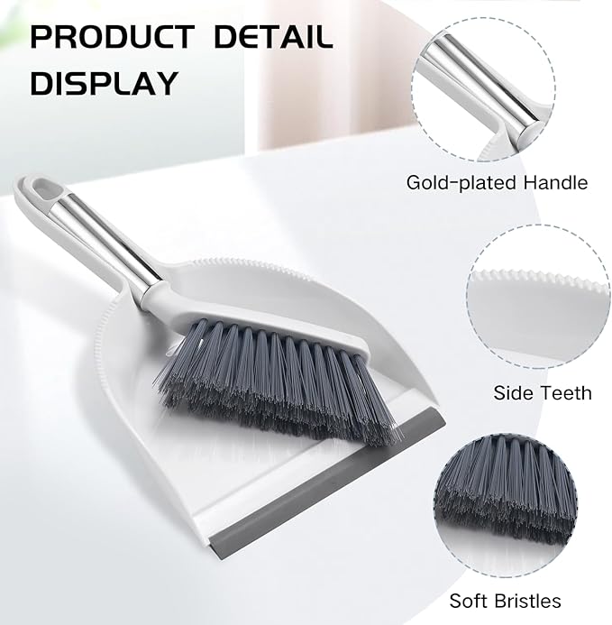 NACENA Mini Broom and Dustpan Set, Small Dust Pan and Brush Set - Image 4