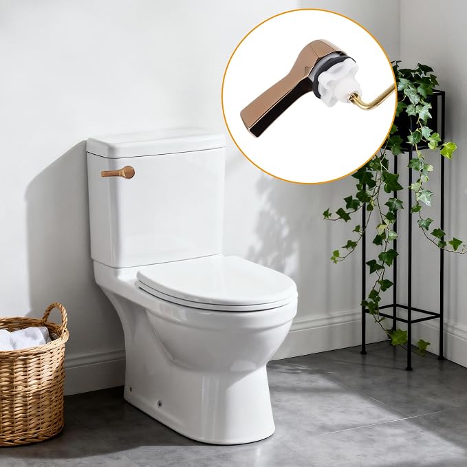 Hibbent Universal Metal Front Mount Toilet Handle Replacement Kit, Brass Toilet - Image 9