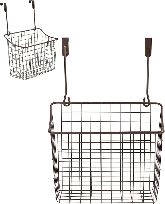 Spectrum Large Over Cabinet Door Organizer Bronze Wire Storage Basket by Spectrum