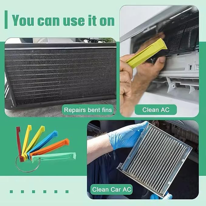 10 Piece Air Conditioner Fin Comb Cleaning Kit AC Coil Cleaning Brush Condenser - Image 9