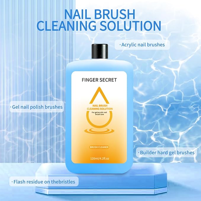 Nail Brush Cleaner Kit - 120ml Professional Nail Art Brush Cleaning Solution. - Image 3