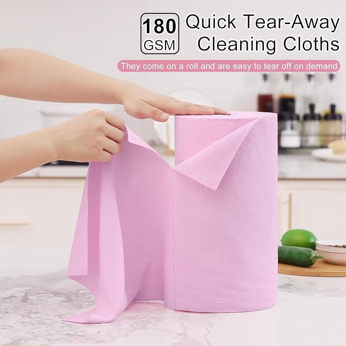 Homaxy Tear Away Dish Cloths Rolls, 75 Sheets-11.8" X 11.8", Reusable Washable - Image 2