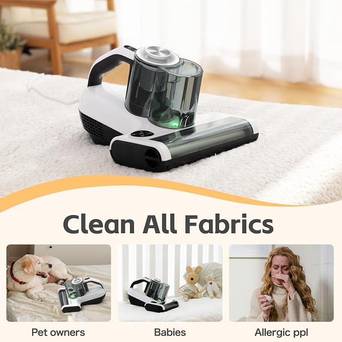 Dibea Handheld Mattress Vacuum, Upholstery Bed Vacuum Cleaner Machine, 18KPa - Image 5