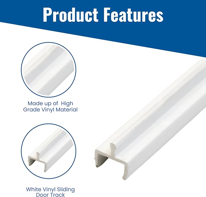KC Hardware Vinyl Sliding Screen Door Track, Sliding Door Bottom Track - Image 2
