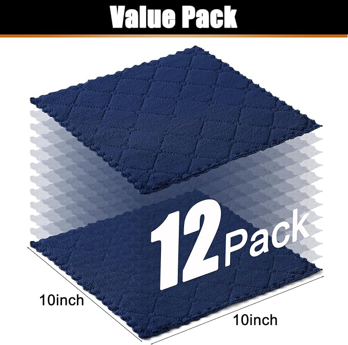 Mordimy 12 Pack Kitchen Cloths Dish Towels, Super Soft and Absorbent Dish Cloths - Image 5