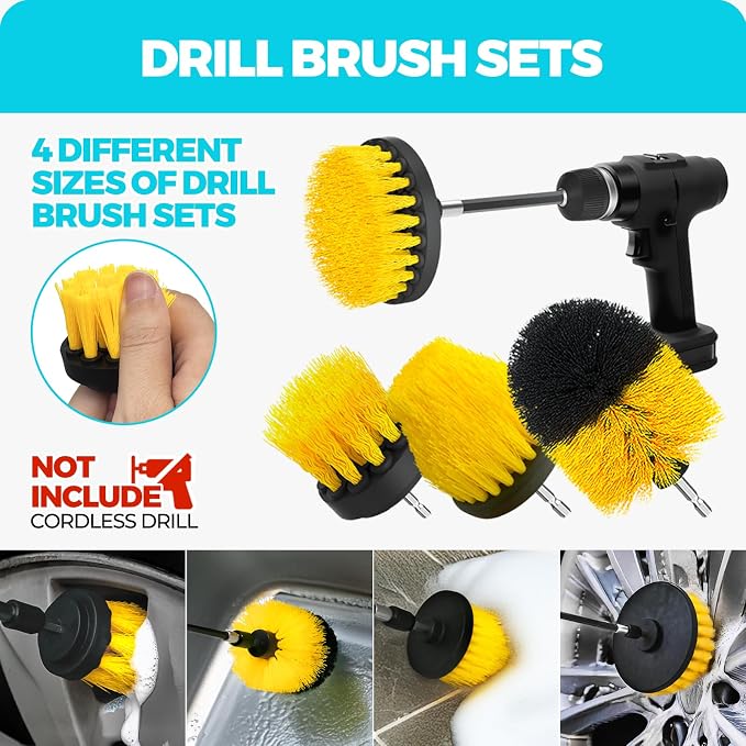30Pcs Car Detailing Kit, Car Wash Cleaning Kit, Auto Detailing Drill Brush Set - Image 4