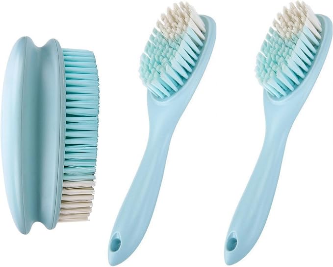 3 Pack Scrub Brushes, Laundry Stain Brush, Household Cleaning Washing Brush by QISEQIRO