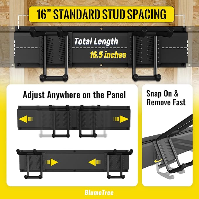 Garage Tool Organizer Wall Mount, 4 Rails - Image 4