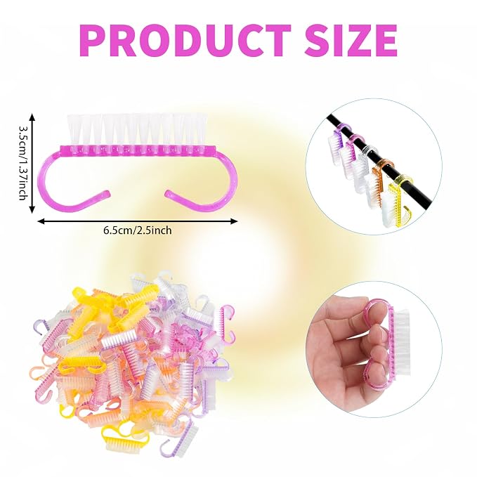 420 Pcs Handle Grip Nail Brush Bulk 5 Colors Nail Scrub Brush Pedicure - Image 2