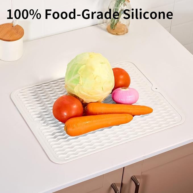 ZLR Silicone Dish Drying Mat for Kitchen Counter, Eco-Friendly Fast Dry Dish Mat - Image 9