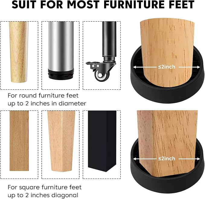 Rubber Non-Slip Furniture Pads Furniture Casters Cup Floor Protector - Image 6