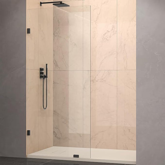 Shower Glass Panel 34" x 79" Easy-to-Clean Treated, 3/8" Tempered Glass Shower by EnsoSenka