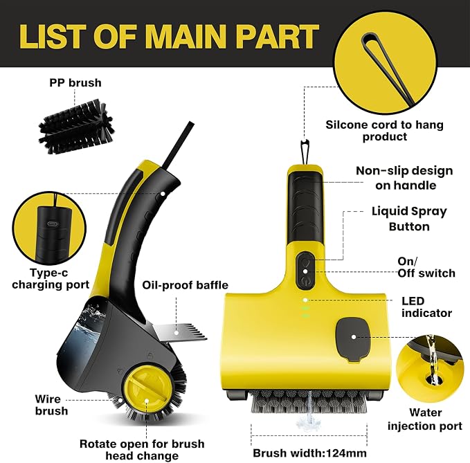 Electric Grill Brush for Outdoor, Cordless Rechargeable Grill Brush - Image 2
