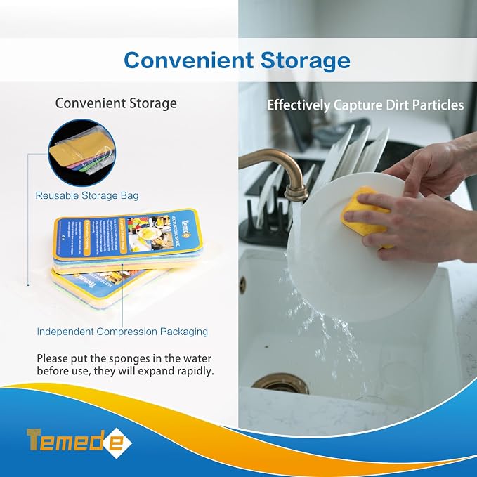 Temede Large Cellulose Sponges, Kitchen Sponges - Image 6