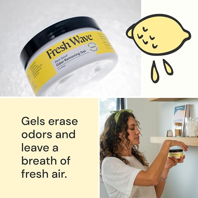 Fresh Wave Lemon Odor Removing Gel, 7 oz., Natural Plant-Based Odor Eliminator - Image 3
