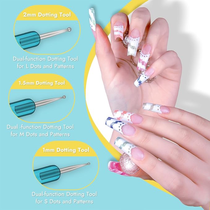 Finea Nail Art Brushes and Dotting Tools 6pcs Set - Image 5